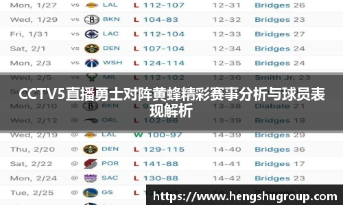 CCTV5直播勇士对阵黄蜂精彩赛事分析与球员表现解析